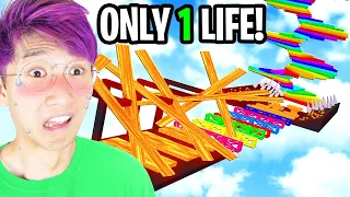 Can We Beat This 1 LIFE OBBY In ROBLOX?! (JUSTIN RAGED SO BAD)