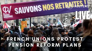 LIVE: French unions protest against Macron's pension reform plans