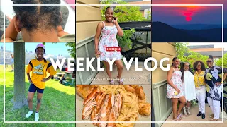 [Weekly Vlog 77]: Daughter's TRACK & FIELD Meet, Birthday +After Party | HAIR LOSS + Work Update