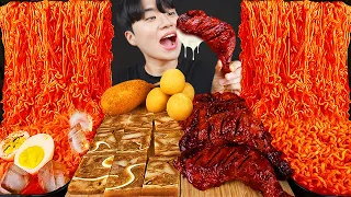 ASMR MUKBANG | FIRE Noodle & FRIED CHICKEN & CHEESE HOT DOG | EATING SOUND! | GONGSAM 이공삼