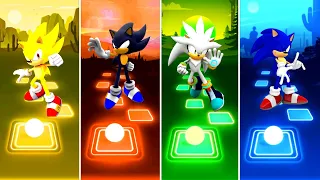 Super Sonic 🆚 Dark Sonic 🆚 Silver Sonic 🆚 Sonic The Hedgehog | Sonic EDM Rush Tiles Hop