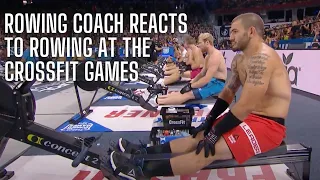 Rowing coach reacts to rowing at the crossfit games