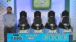 Sorteo Toma Todo # 3051 del 16 de Diciembre de 2012 (Tarde).