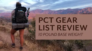 PCT Gear List Review: 10 Pound Base Weight