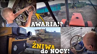 JAZDA Z PRZYCZEPAMI, AWARIA KOMBAJNU I ŻNIWA DO NOCY 🌾 ŻNIWA 2023 w GR Mokrzyn ✔ BronczekVlog