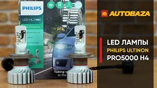 LED лампы Philips Ultinon Pro5000 H4. Светодиодные лампы для дальнего и ближнего света. Автолампы.