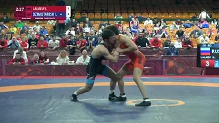 BRONZE GR - 60 kg: S. LALAEV (RUS) v. I. DZIMISTARISH (GEO)