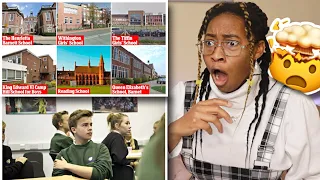 AMERICAN REACTS TO UK SCHOOL/ COLLEGE LIFE FOR THE FIRST TIME! 😳 (ANY DIFFERENCES?) | Favour