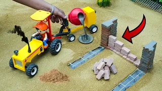 Diy How to make mini Animals Barn contruction | diy mini tractor contruction machine | @Sunfarming