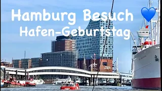 Hamburg 💙 Hafengeburtstag 🥳 Elbstrand & Fischmarkt 🛳️ Landungsbrücken & Schiffe 🚢 Erlebnis pur 💙 25°