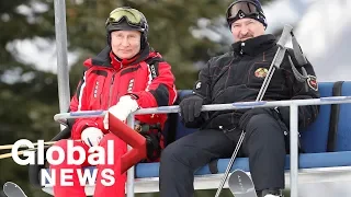 Vladimir Putin hits ski slopes in Sochi with Belarus President Lukashenko