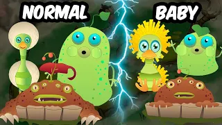 MonsterBox EVERGREEN MARSH NORMAL VS BABY VERSION | My Singing Monsters TLL Incredibox