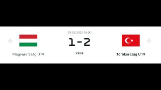 U19 EB-selejtező. Magyarország-Törökország 1-2. Összetört álmok...