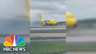 Watch: Video Shows Spirit Airlines Plane On Fire While On Runway In Atlanta