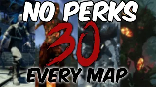 Can I Get ROUND 30 On EVERY ZOMBIES MAP WITHOUT PERKS?..... (COD ZOMBIES: WAW-CW)