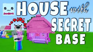 House with Secret Base | Minecraft tricks tried in Kawaii World