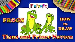 How to draw a frog from Princess and the Frog I Disney characters I Frog Drawing