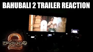 Bahubali 2 The Conclusion Trailer Reaction at Theatres || Bahubali 2 Trailer Hungana at Theatres