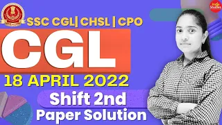 SSC CGL 18 April 2022 shift-2nd Paper Solution  || Maths  By Mona Mam