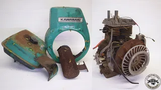 Classic Kawasaki KF100 10hp Generator Engine Restoration part 3 assembly  and test.