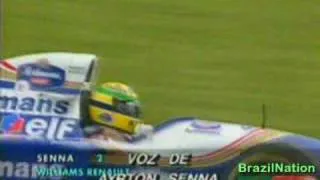 Ayrton Senna mostra o circuito de Interlagos em 1994