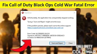 How to Fix Call of Duty Black Ops Cold War Fatal Error in Windows 10 or 11