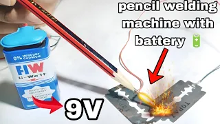 How To Make Simple Pencil Welding Machine | Diy 9V Welding Machine | welding machine with battery