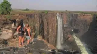 Girls defy death at Victoria Falls! Devils Pool, Livingstone Island