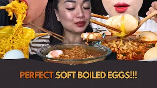 Egg-splosive Flavor: Soft-Boiled Eggs in Spicy Ramen Mukbang!!!