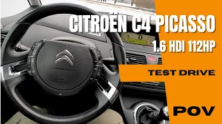 Citroën C4 Picasso 2011 (1.6 HDI 112HP) | 4K POV Winter Test Drive  | 0-100  | Acceleration