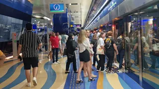 Dubai metro ride: Gold Souk Metro Station to Burjuman Metro Station "Green Line Route"