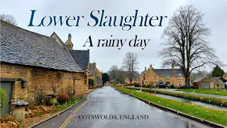 🇬🇧 What a rainy day in a cotswolds village is like? | A walk through Lower Slaugher