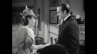 The Adventures of Sherlock Holmes (1939) - Ida Lupino calls on Basil Rathbone as Holmes