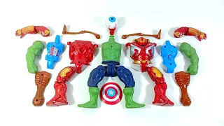 avengers superhero toys.. captain america vs hulk buster vs siren head vs hulk smash.. merakit..