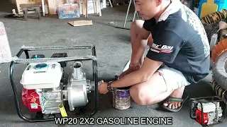 TESTING 2" Coupled Gasoline Engine + Water Pump by WP20 2X2