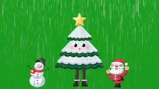 Christmas tree with rainfall | Green Screen Library