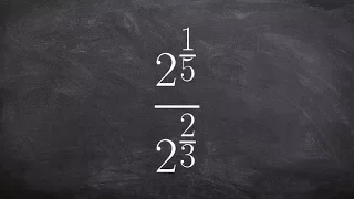 Learn how to divide two exponents with fractional powers