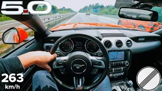 Ford Mustang GT 5.0 Top Speed on Autobahn - Tuning Acceleration Drive