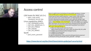 On access control model of Linux native performance monitoring - Alexei Budankov