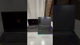 800$ Zephyrus G14 vs 4000$ Scar 17 SE Gaming Laptop Boot Time #shorts