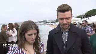 Anna Kendrick with Justin Timberlake on Interview in Cannes 2016