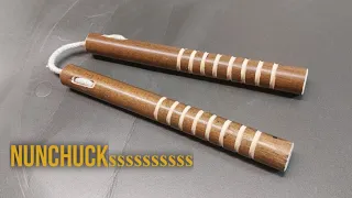 How to make Nunchucks | Nunchaku making from Scratch Wood and Cotton rope, famous Ninja Weapon diy