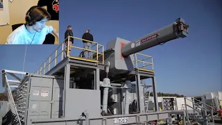 xQc reacts to US Navy Railgun - Their Most Powerful Cannon