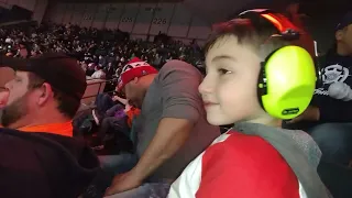 Monster Jam truck show @ DCU center Worcester Ma. Feb 19 2022 Gravedigger takes 1st place