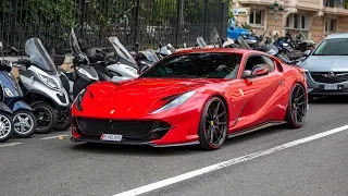 Novitec Rosso Ferrari 812 Superfast Driving in Monaco - Lovely V12 Sounds !