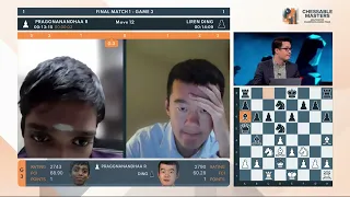 Pragg vs Ding Liren  Final Match 1 Game 3 CCT Chessable Masters 2022