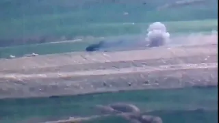 Armenian ATGM strike on an Azerbaijani tank. 03.20.2020.