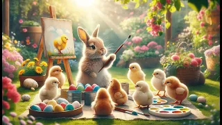 Easter Bunny Rabbits Chicks and Baskets - Relaxing Jazz Music for Work Study or Cleaning