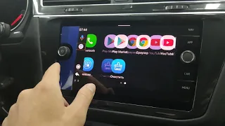 vw tiguan android на штатный монитор через адаптер carplay