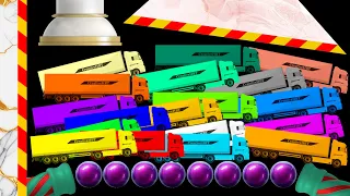 Long Color Truck Race - Cars Vs Marble Bridge #2